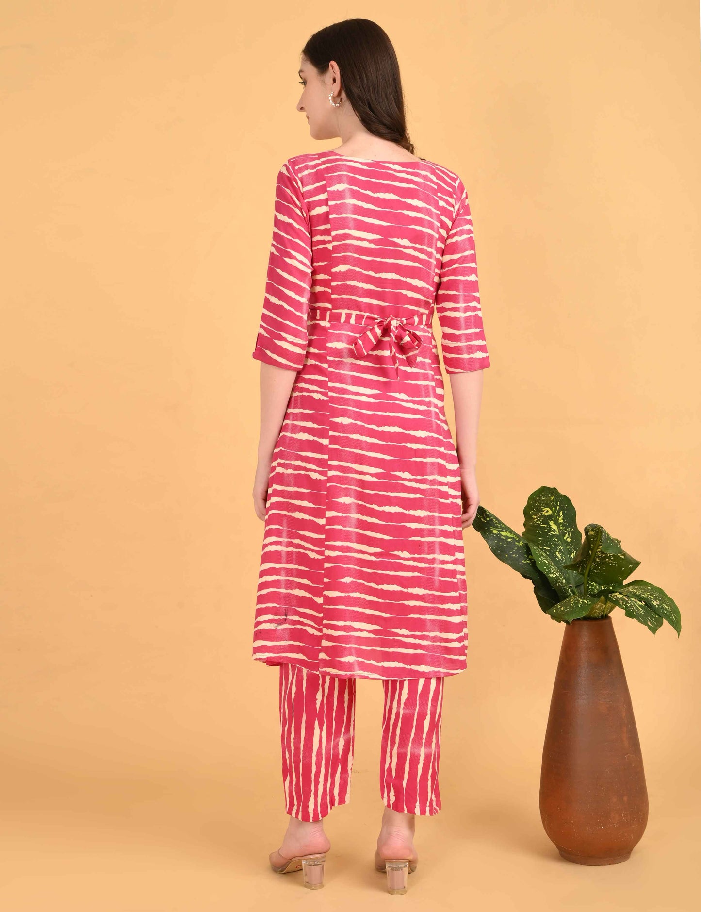 Womens Maternity Kurti Pant Set - Fuchsia