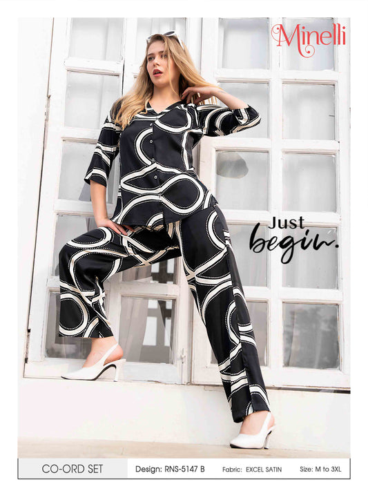 Black-Colored Printed Co Ord Set