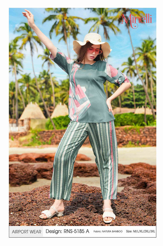 Green-Colored Printed Co Ord Set