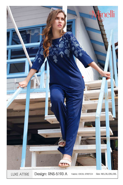 D.Blue-Colored Embroidered Co Ord Set