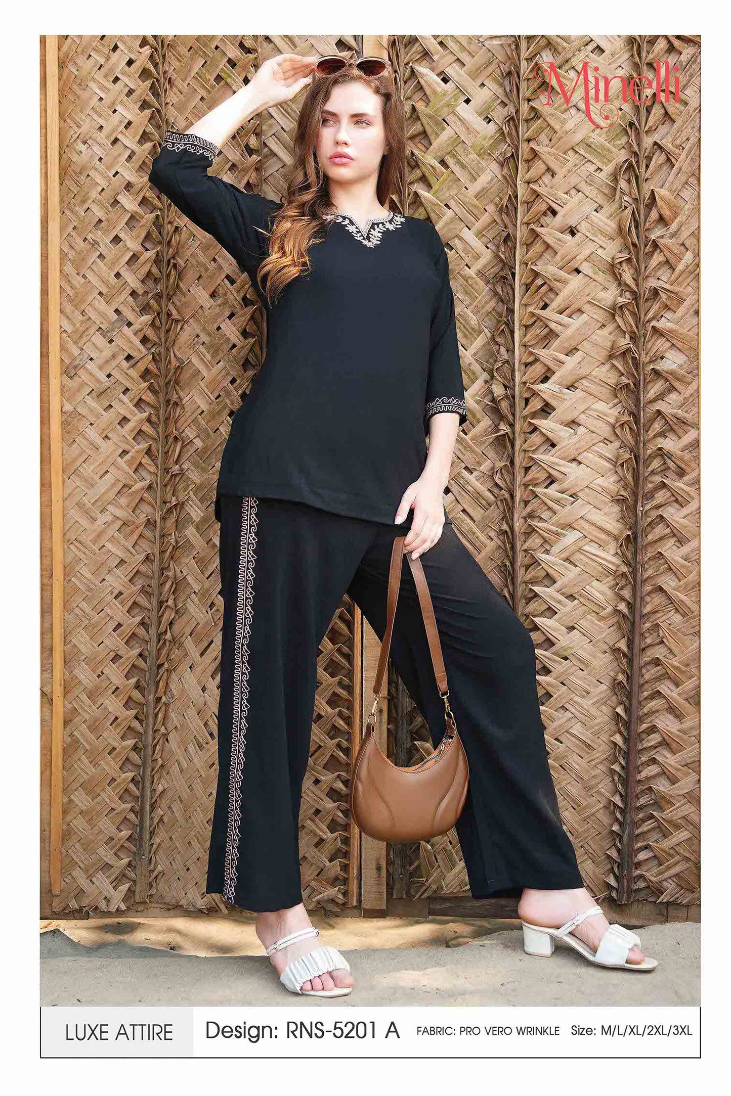 Black-Colored Embroidered Co Ord Set