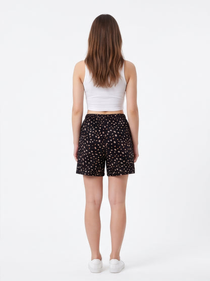 Black-Colored Mid-Rise Bermuda Shorts