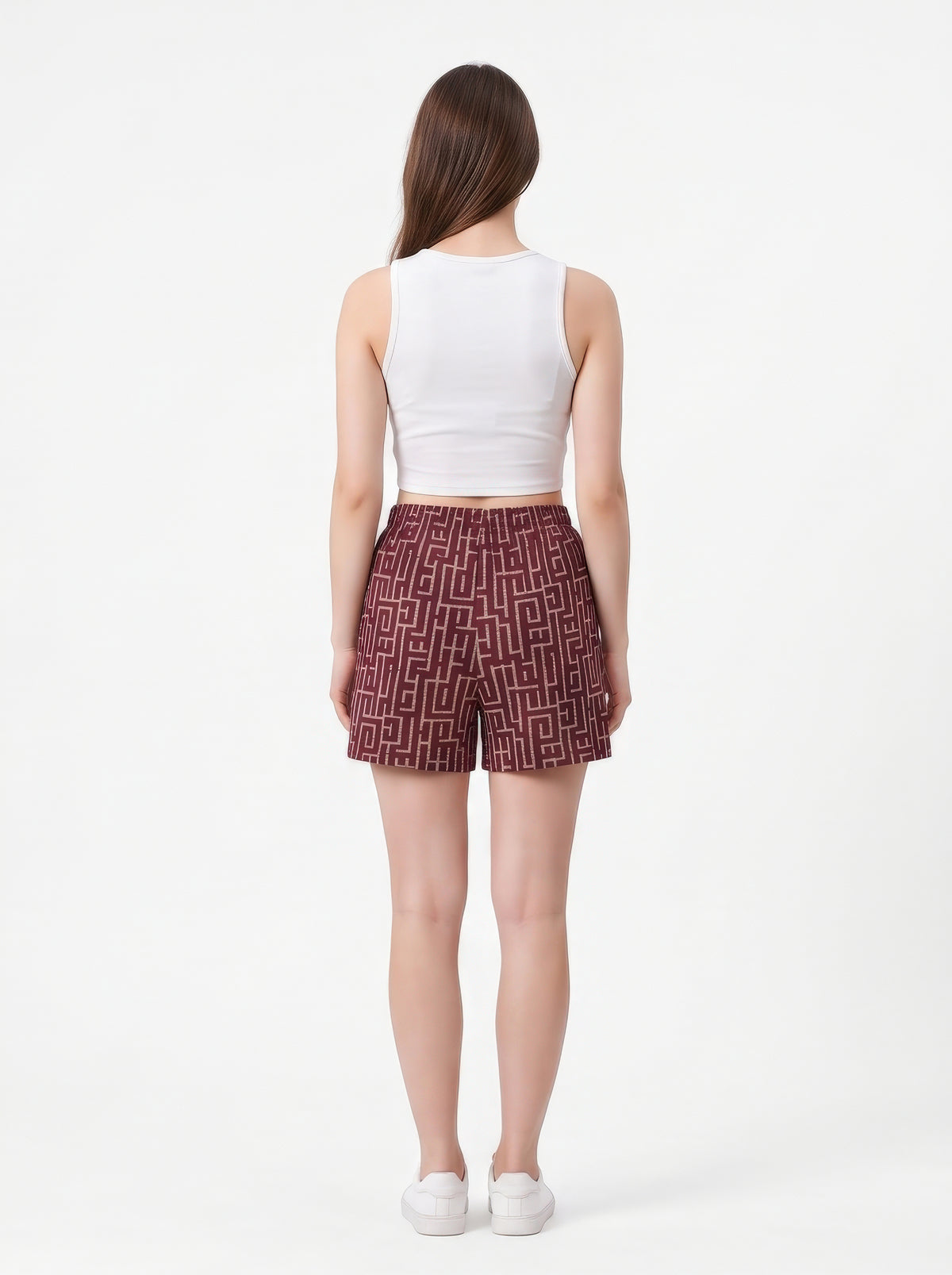 Seal Brown-Colored Mid-Rise Bermuda Shorts