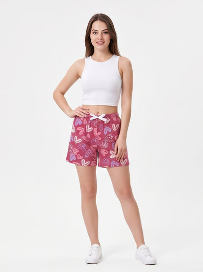 Bashful Pink-Colored Mid-Rise Bermuda Shorts