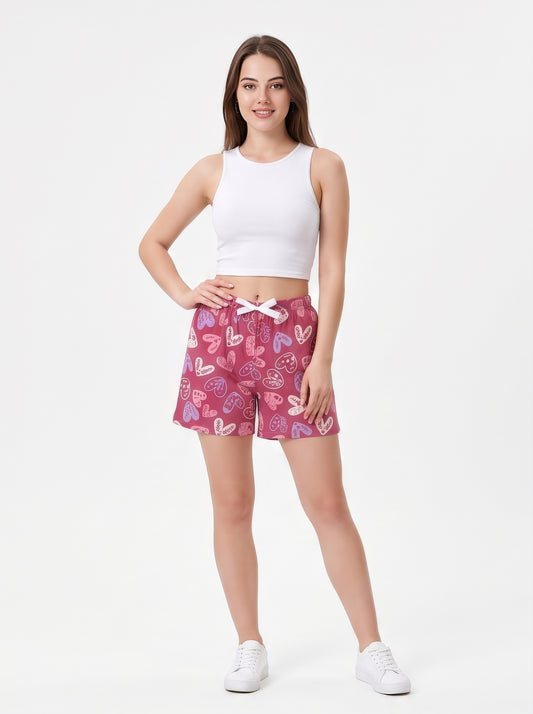 Bashful Pink-Colored Mid-Rise Bermuda Shorts