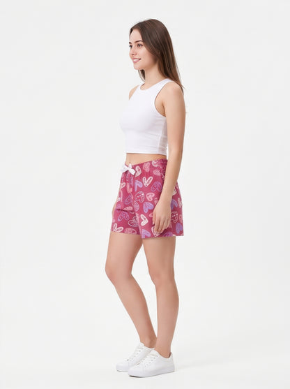 Bashful Pink-Colored Mid-Rise Bermuda Shorts