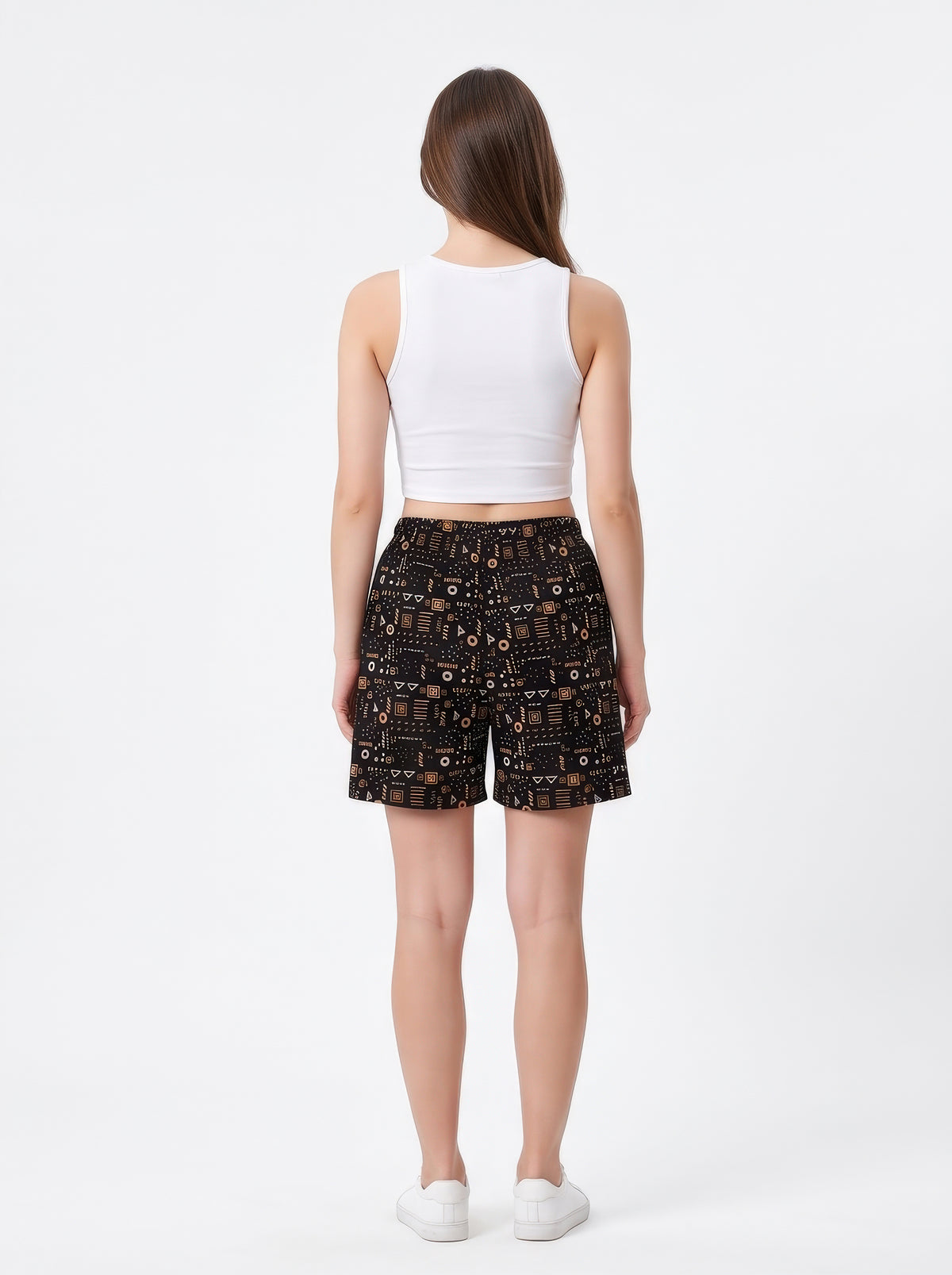 Black-Colored Mid-Rise Bermuda Shorts