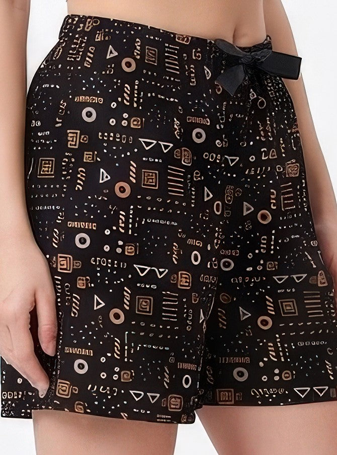 Black-Colored Mid-Rise Bermuda Shorts
