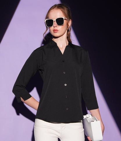 Black-Colored Solid Formez Shirt