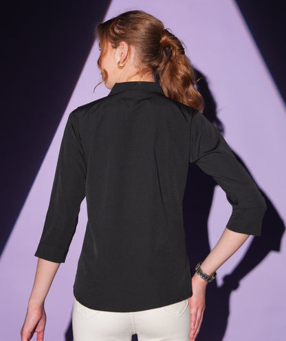 Black-Colored Solid Formez Shirt