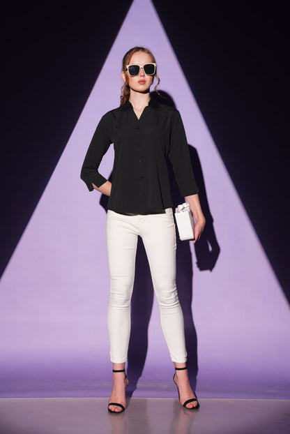 Black-Colored Solid Formez Shirt