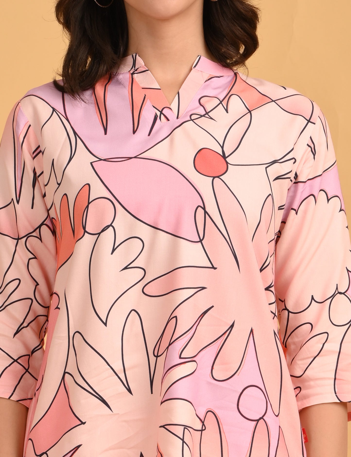 Pink-Colored Printed Co-Ord Set