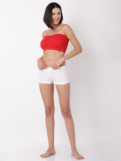 Womens Padded Tube Top - Red