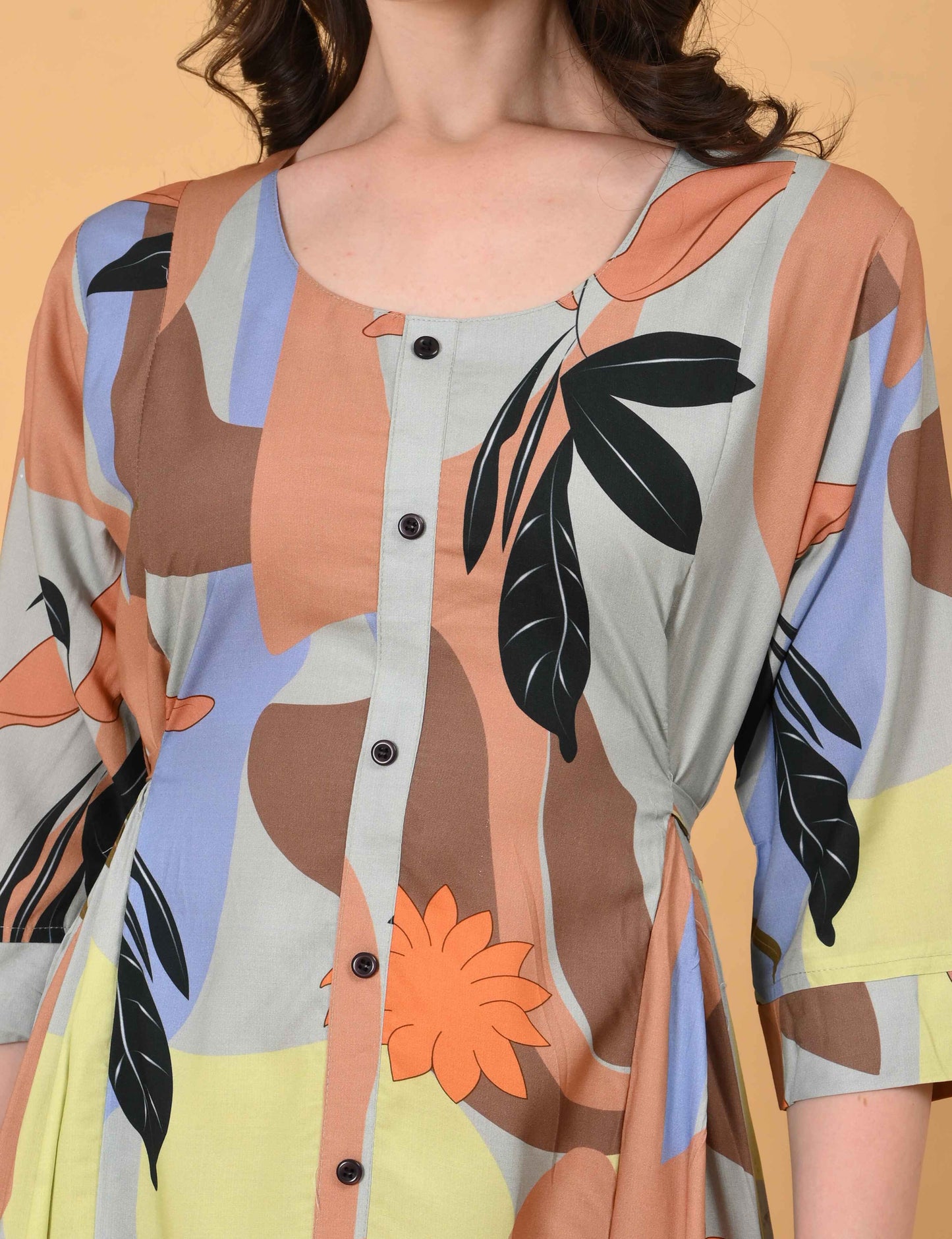 Womens Brown-Colored Premium Flare Gown