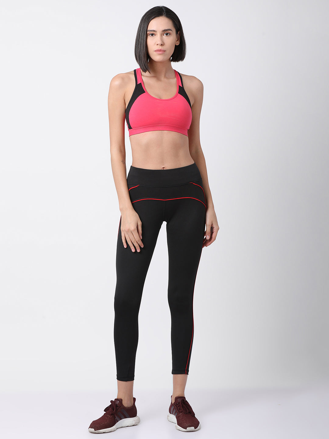 Black/Red Flexi Fit Active Trackpant