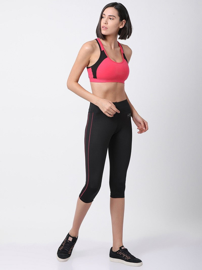 Black/Fuchsia Flexi Fit Active Capri