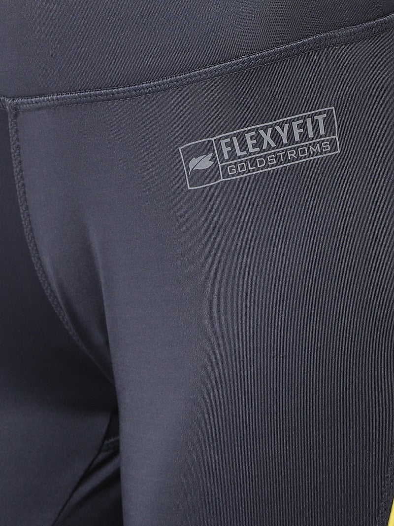 Grey/Yellow Flexi Fit Active Trackpant