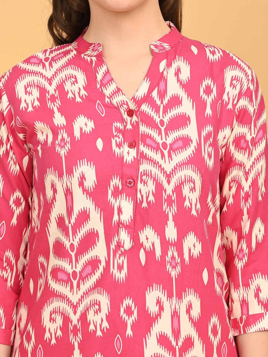 Fuchsia-Colored Printed Co-Ord Set