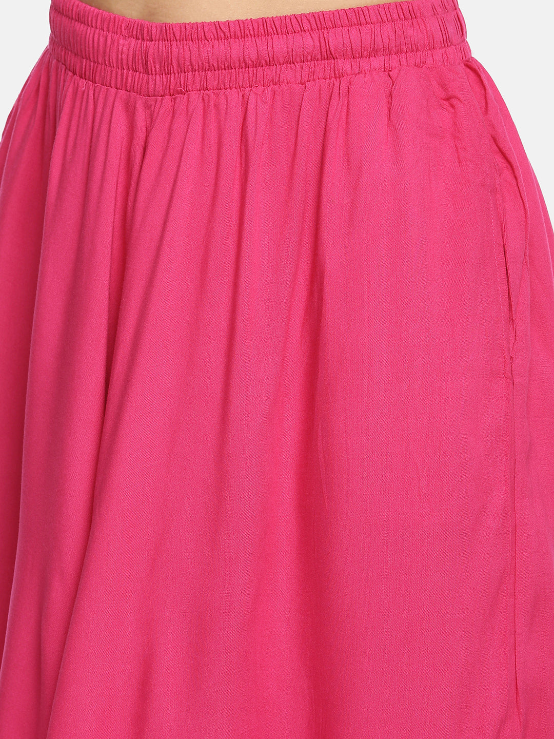 Womens Fuchsia Solid Skirt Palazzo