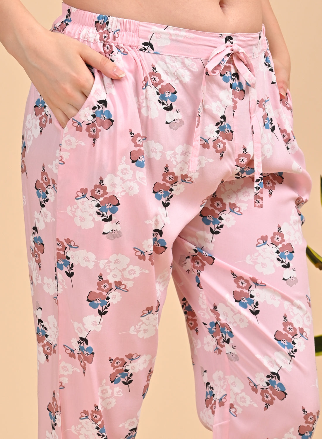 Womens Printed Co Ord Set - Pink