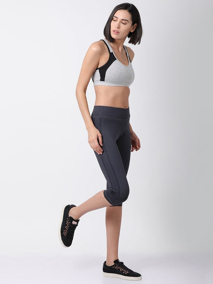 Grey/Navy Flexi Fit Active Capri