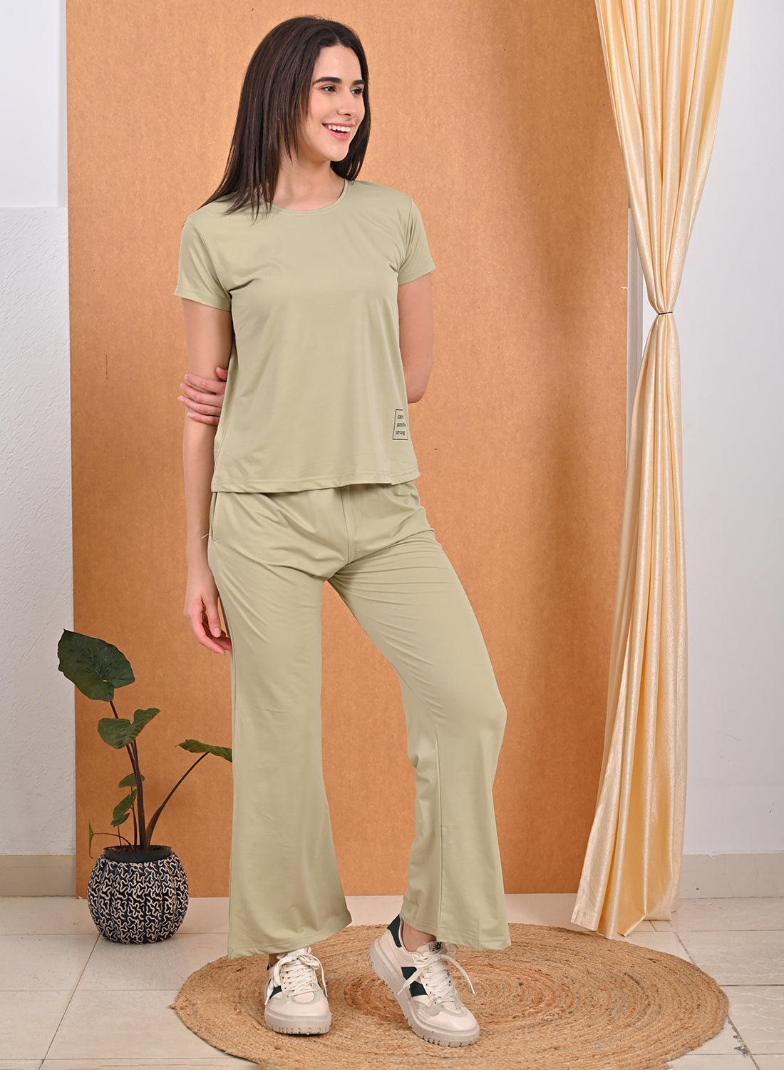 Womens Printed Travel Wear - Khaki