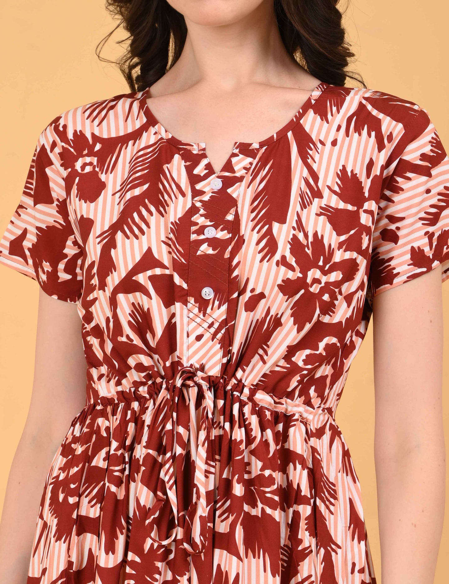 Womens Rust-Colored Premium Flare Gown