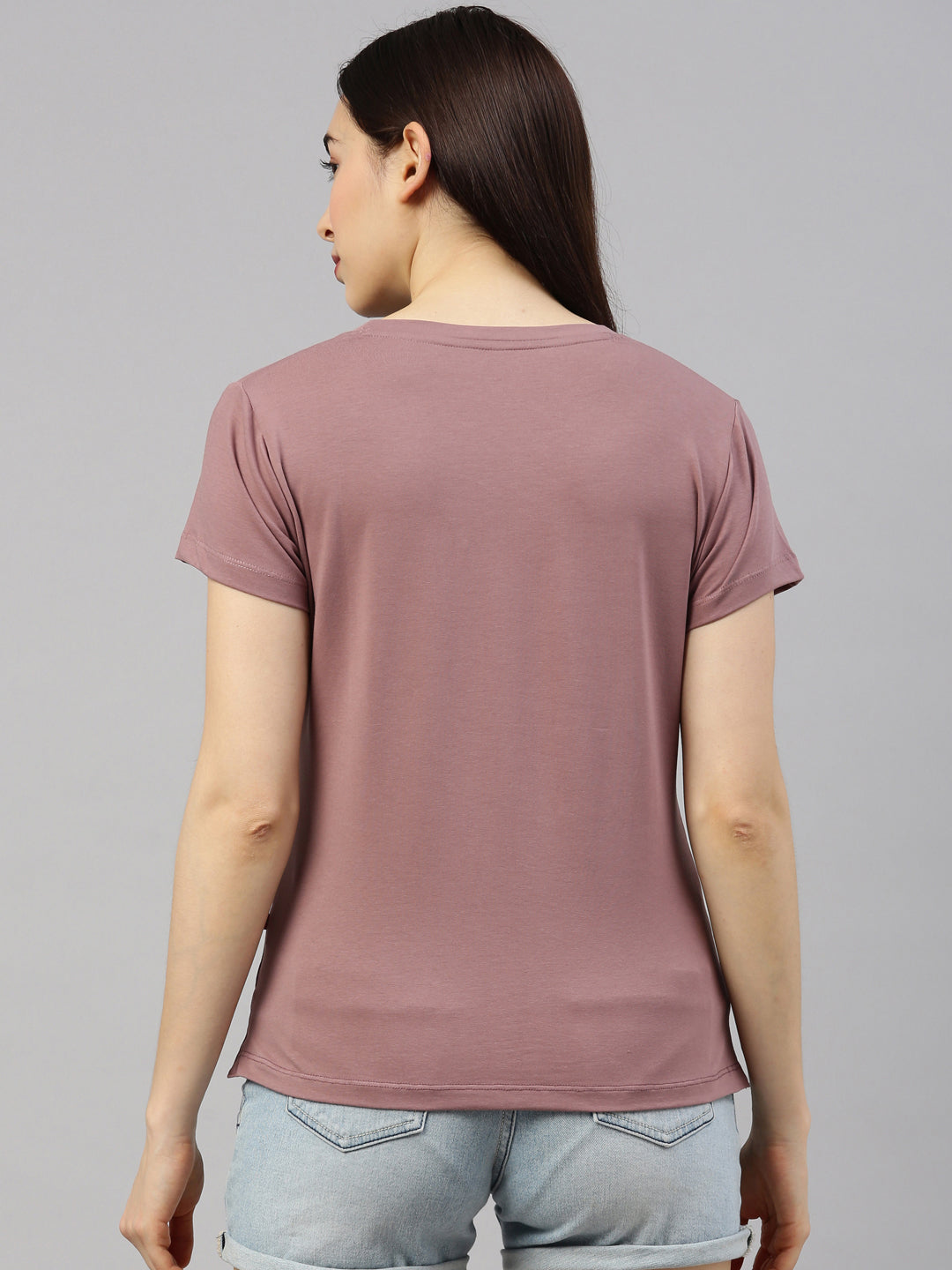 Womens Brown Lycra Fashion Tees