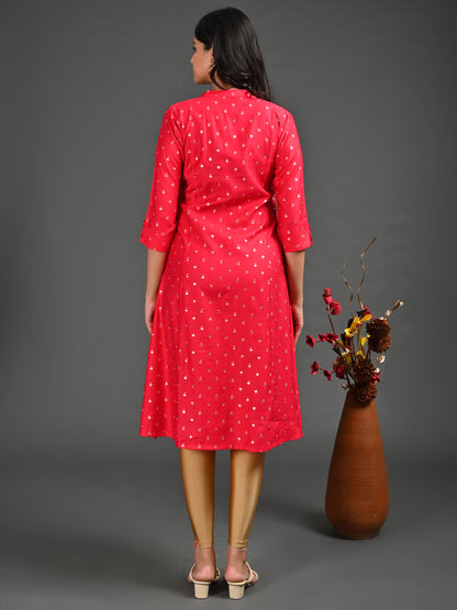 Womens D.Fuchsia-Colored A-Line Kurta