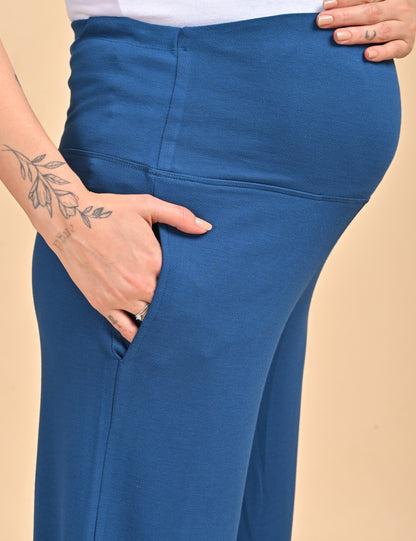 Womens Maternity Palazzo - Indigo