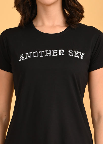 Womens Printed Travel Wear - Black