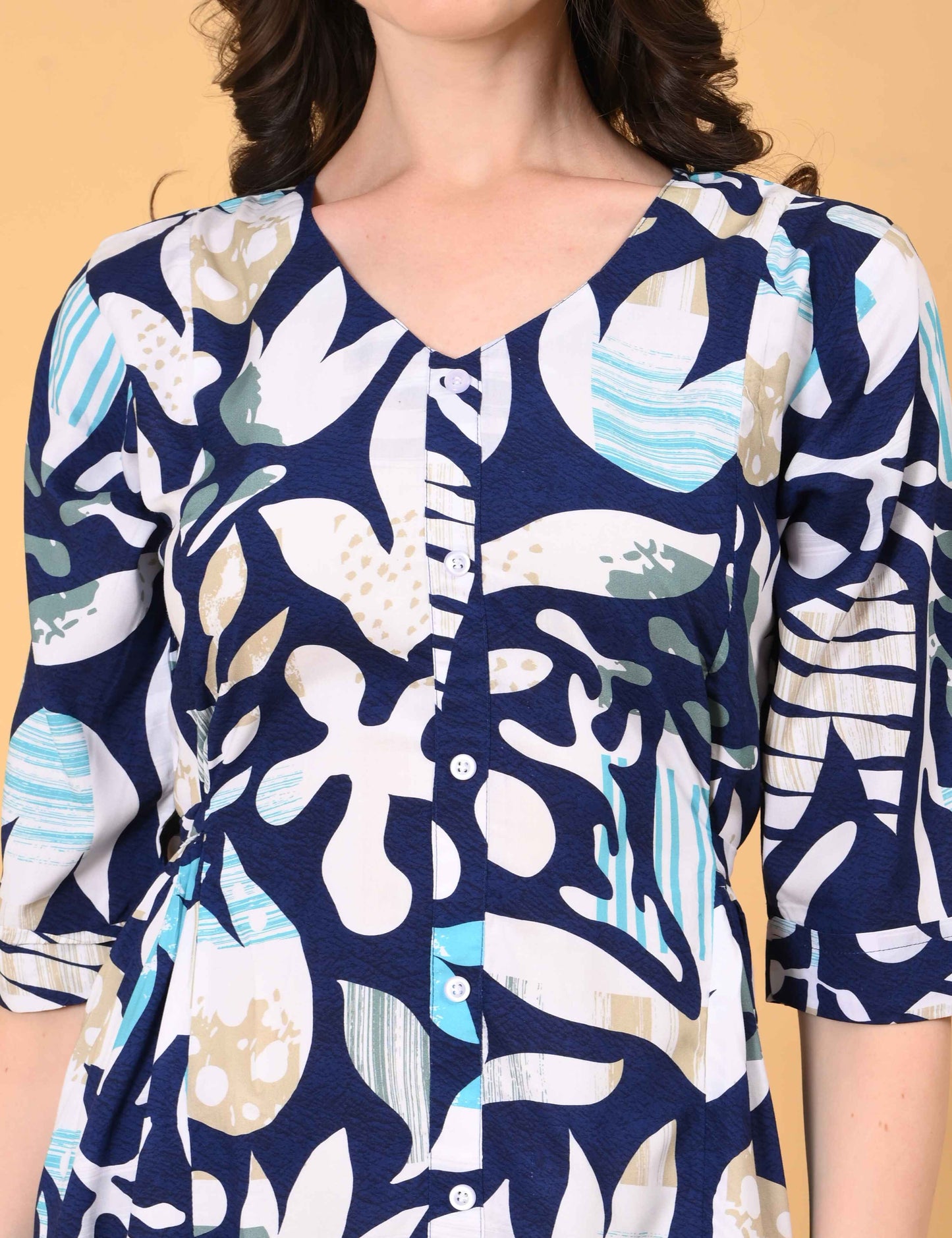 Womens Navy-Colored Premium Flare Gown
