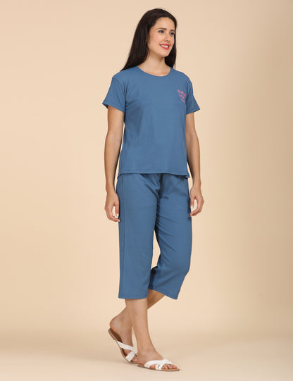 Womens Printed Travel Wear - Blue