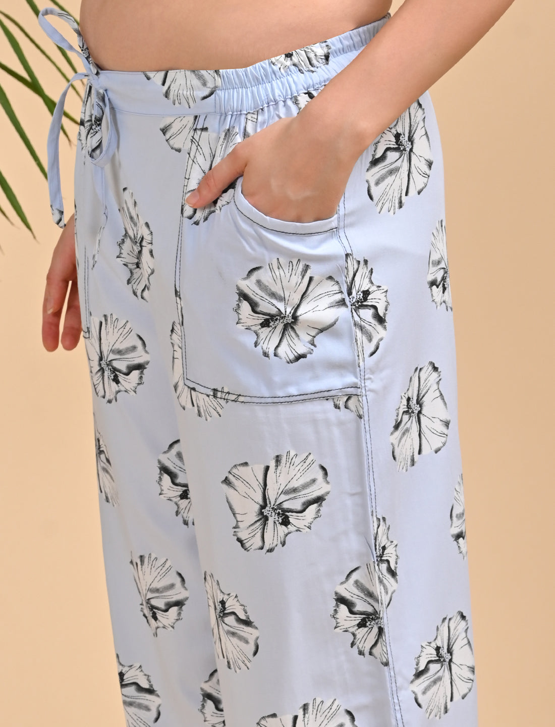 Womens Printed Co Ord Set - Blue