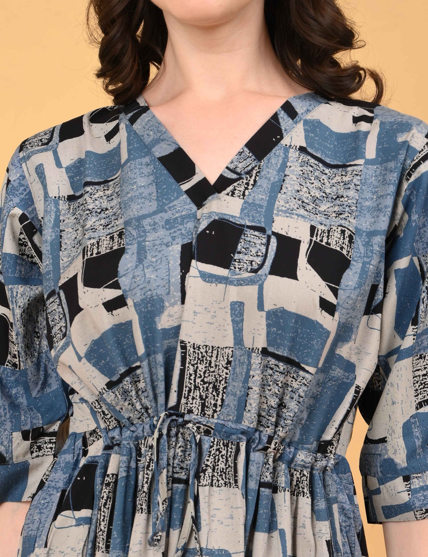 Womens Blue-Colored Premium Flare Gown