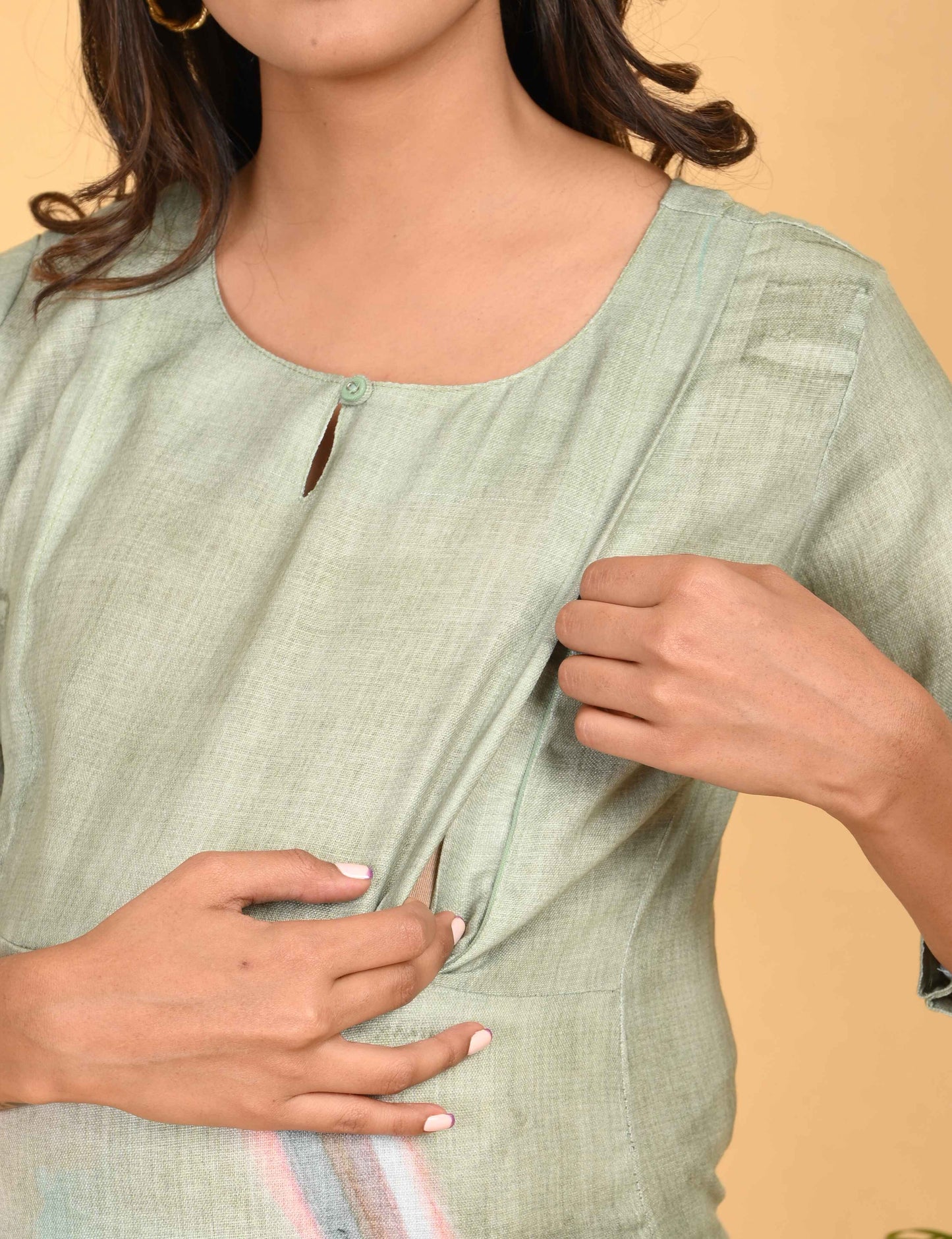 Womens Maternity Kurti Pant Set - Grey