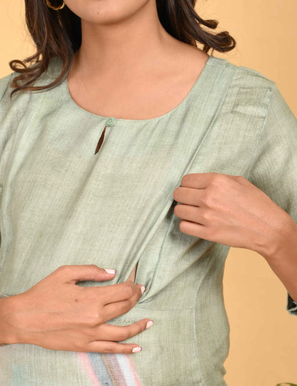 Womens Maternity Kurti Pant Set - Grey