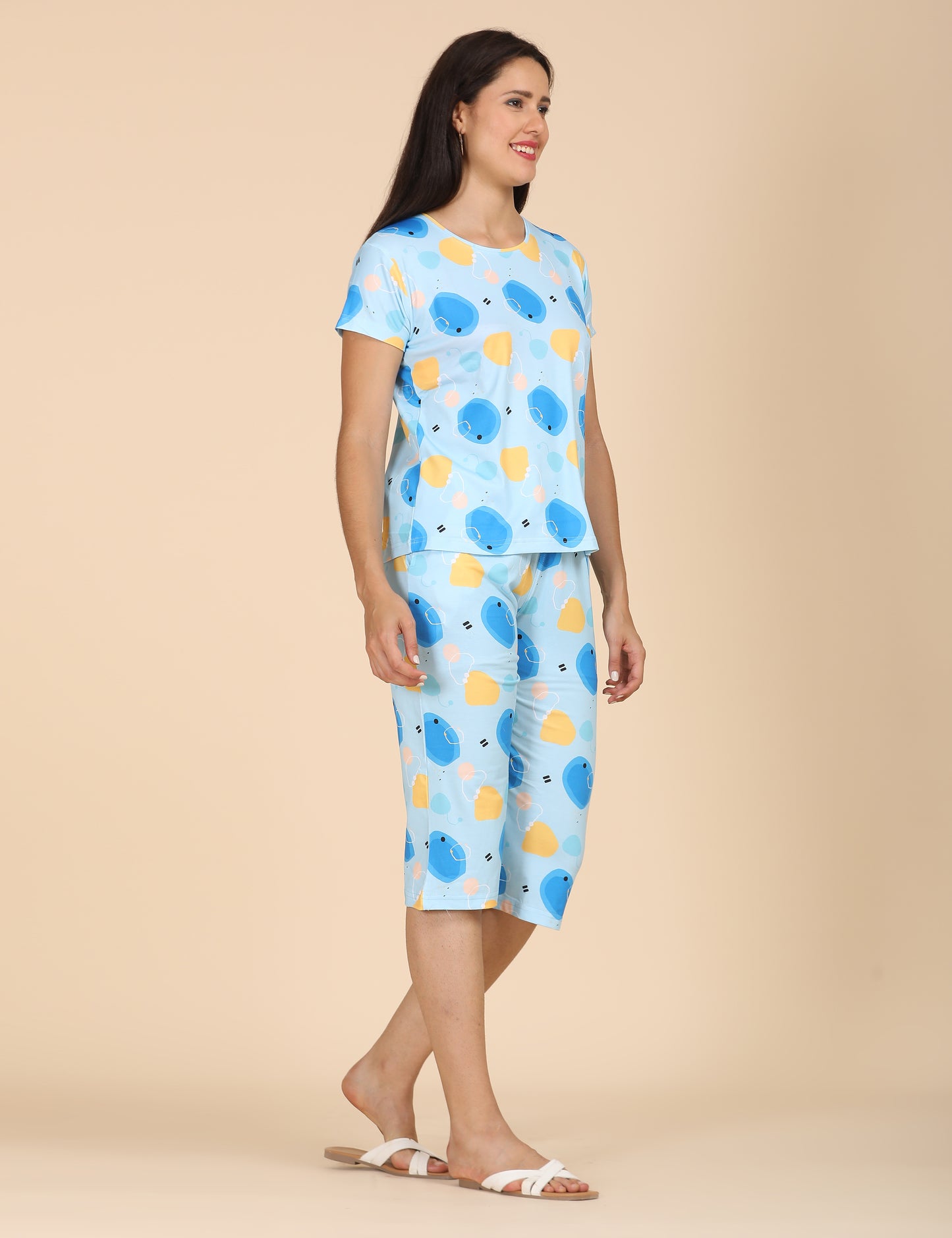 Womens Printed Travel Wear - Aqua