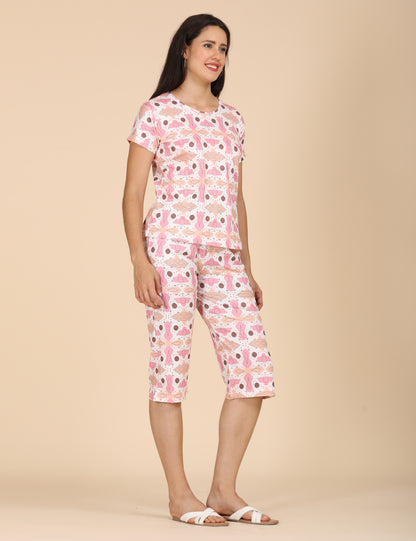 Womens Printed Travel Wear - Pink