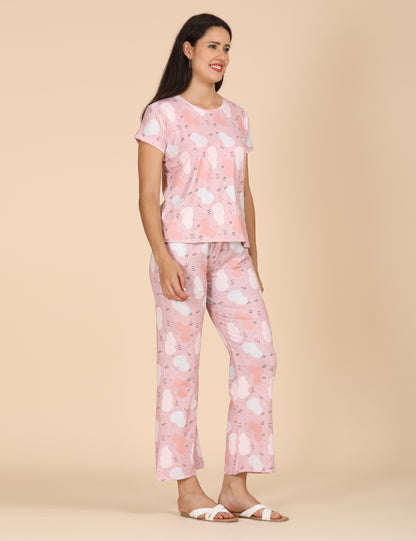 Womens Printed Travel Wear - Pink