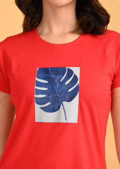 Womens Printed Travel Wear - Red