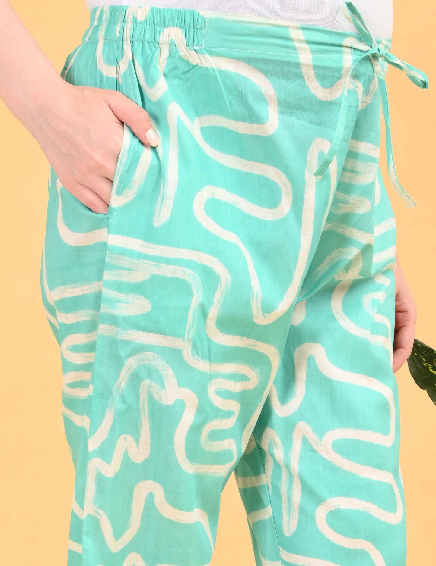 Womens Maternity Kurti Pant Set - L Green