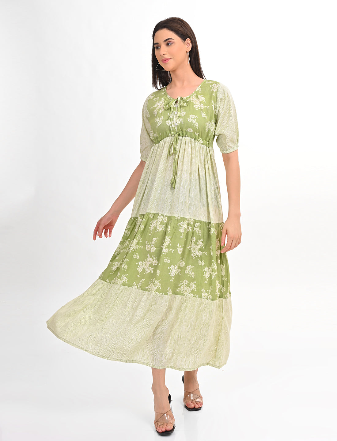 Womens Flare Gown - Green