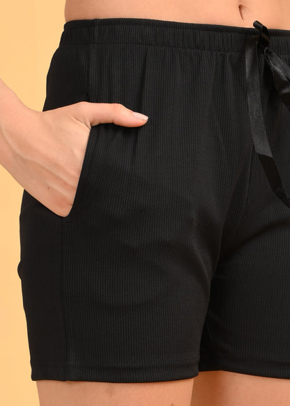 Womens Printed Travel Wear - Black