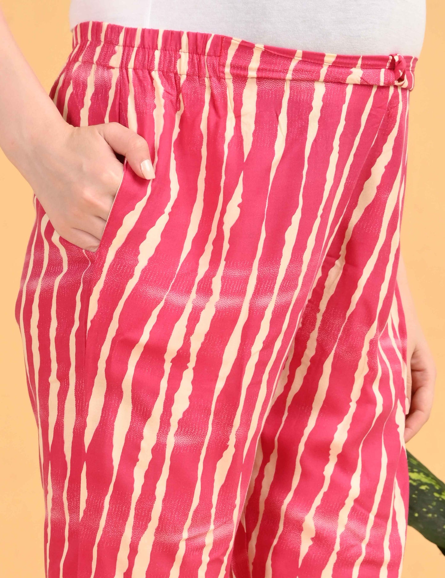 Womens Maternity Kurti Pant Set - Fuchsia