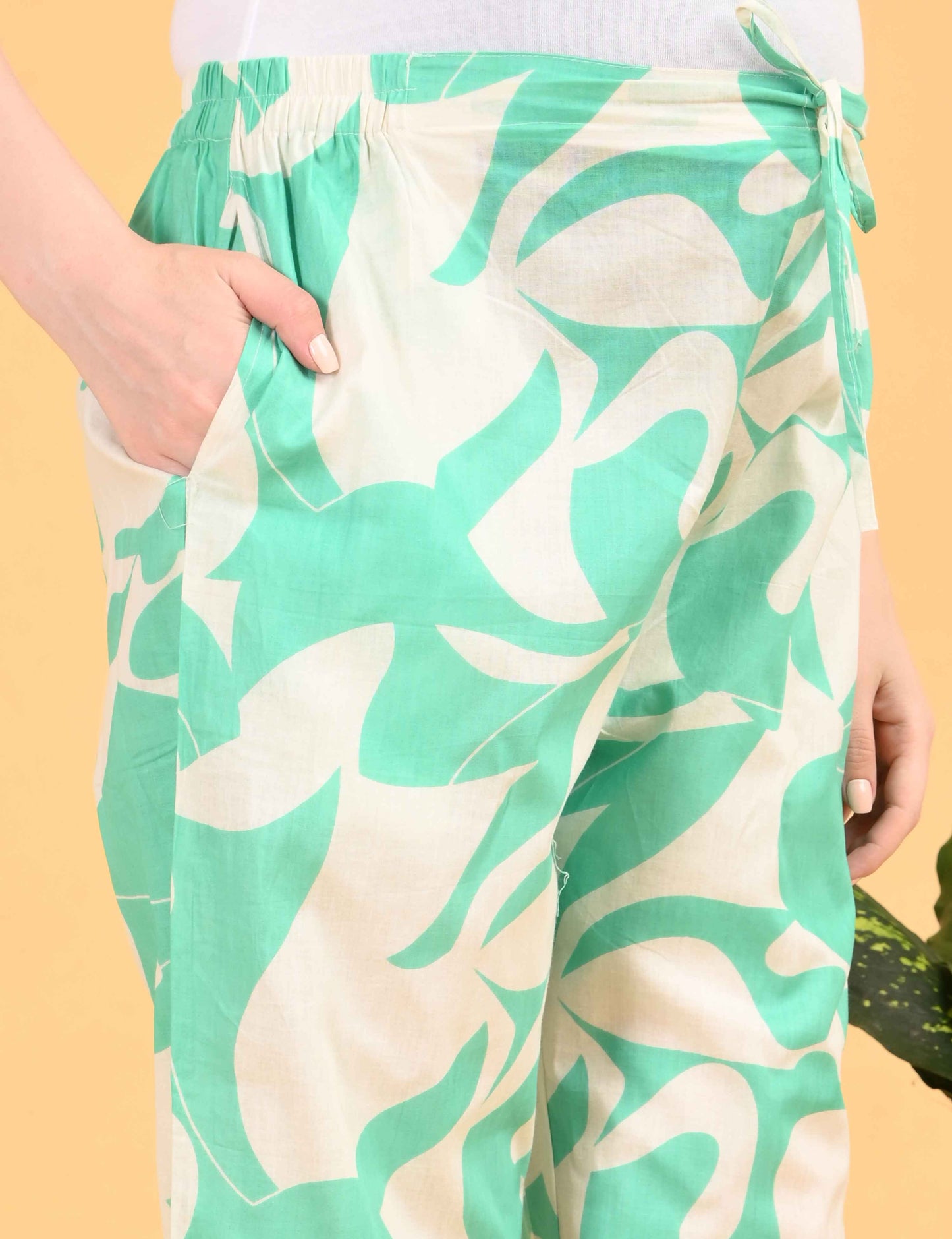 Womens Maternity Kurti Pant Set - L Green
