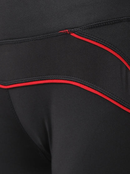 Black/Red Flexi Fit Active Trackpant