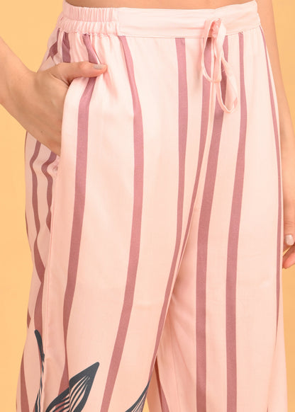 Pink-Colored Printed Co-Ord Set