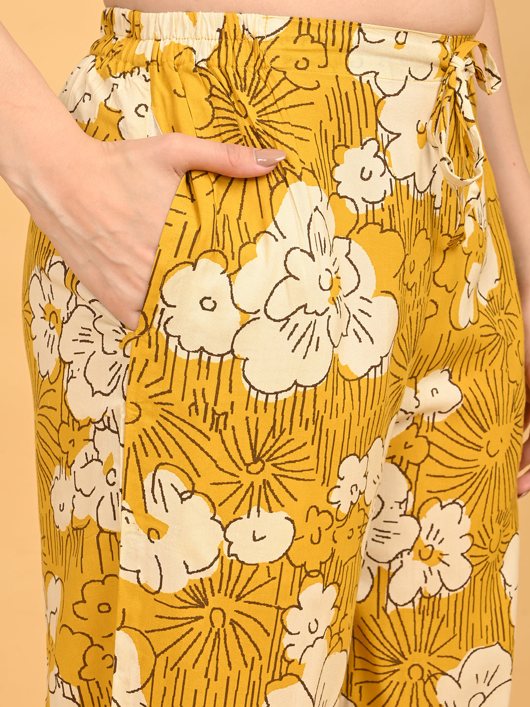 Mustard-Colored Printed Co-Ord Set