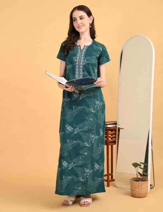 Womens Hosiery A-Line Nightdress - S Green